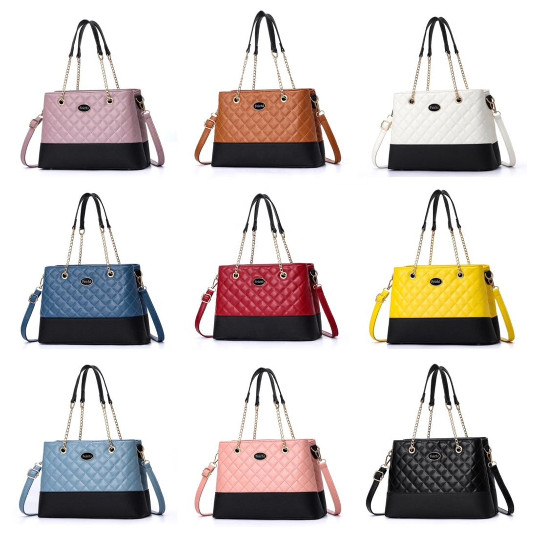 Feichi Luxury Quilted Crossbody Tote Bag